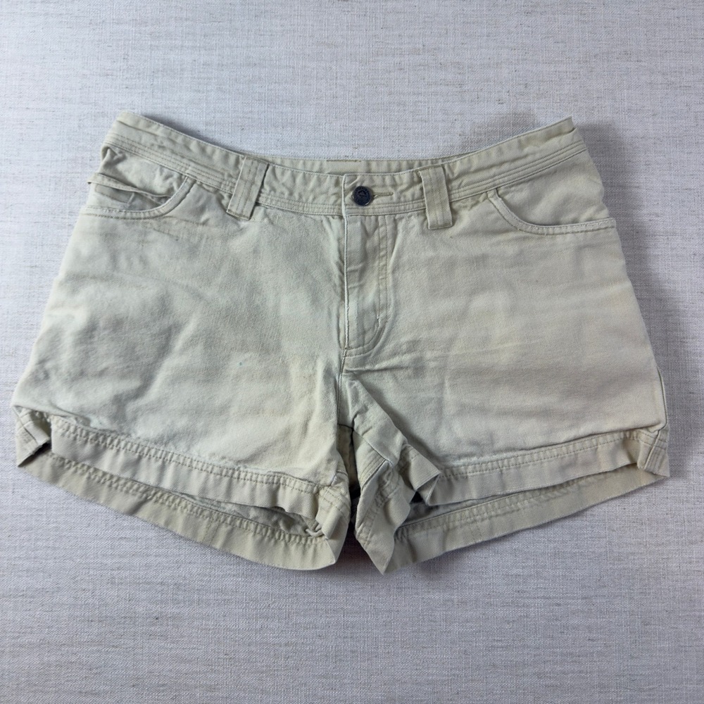Patagonia Organic Cotton Canvas Shorts Womens 8 Beige Khaki Hiking Outdoor